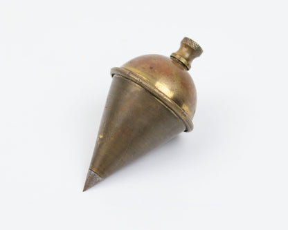 VINTAGE BRONZE PLUMB BOB WITH WOODEN CASE