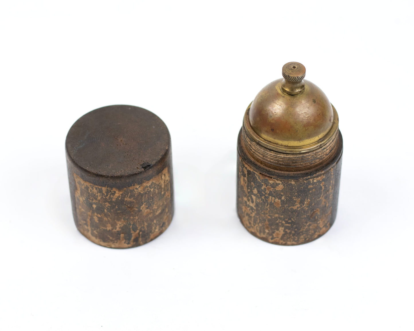 VINTAGE BRONZE PLUMB BOB WITH WOODEN CASE