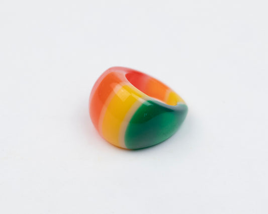 VINTAGE CHUNKY MULTICOLORED ACRYLIC RING