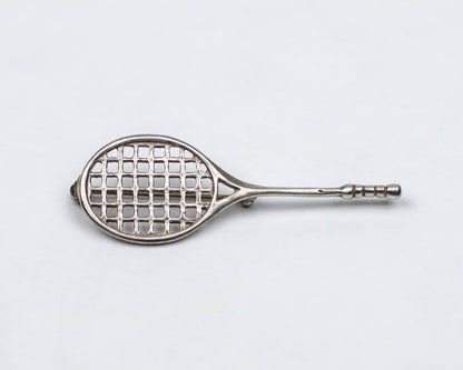 VINTAGE STERLING SILVER TENNIS RACKET PIN
