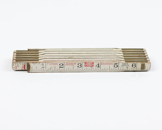 VINTAGE LUFKIN 6FT RED END RUGGED ENGINEERS FOLDING RULER