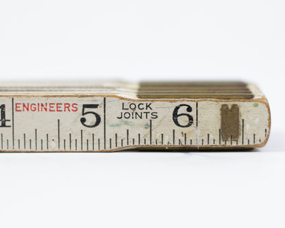 VINTAGE LUFKIN 6FT RED END RUGGED ENGINEERS FOLDING RULER