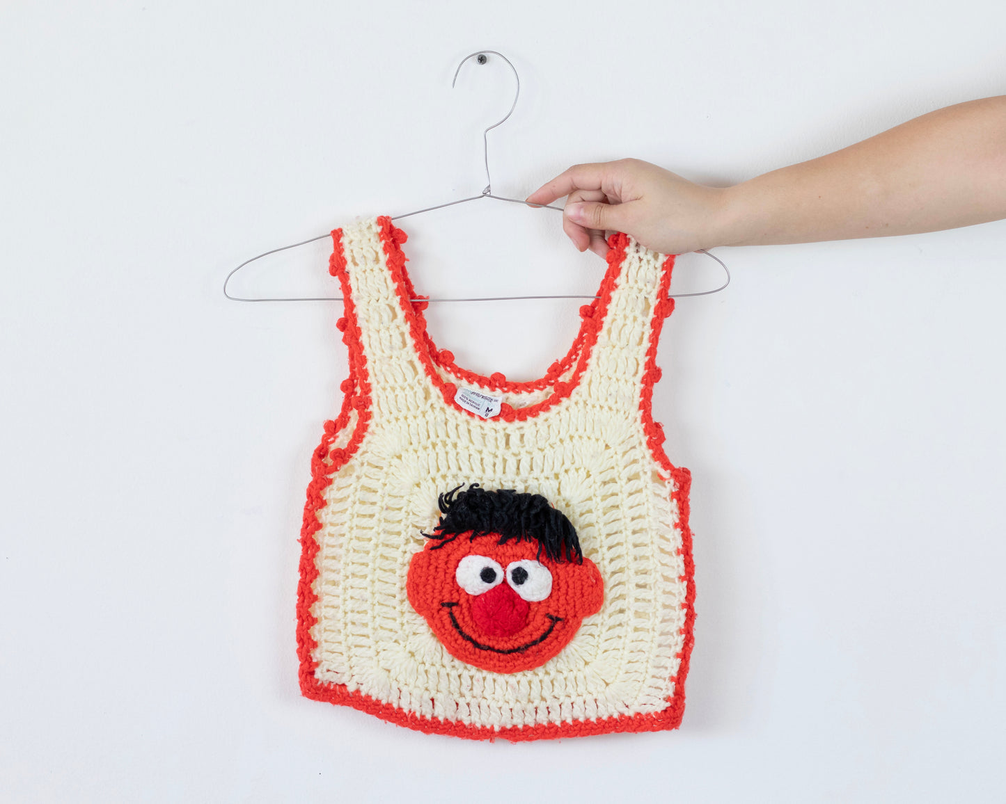 VINTAGE 1980S SESAME STREET CROCHET "ERNIE" VEST