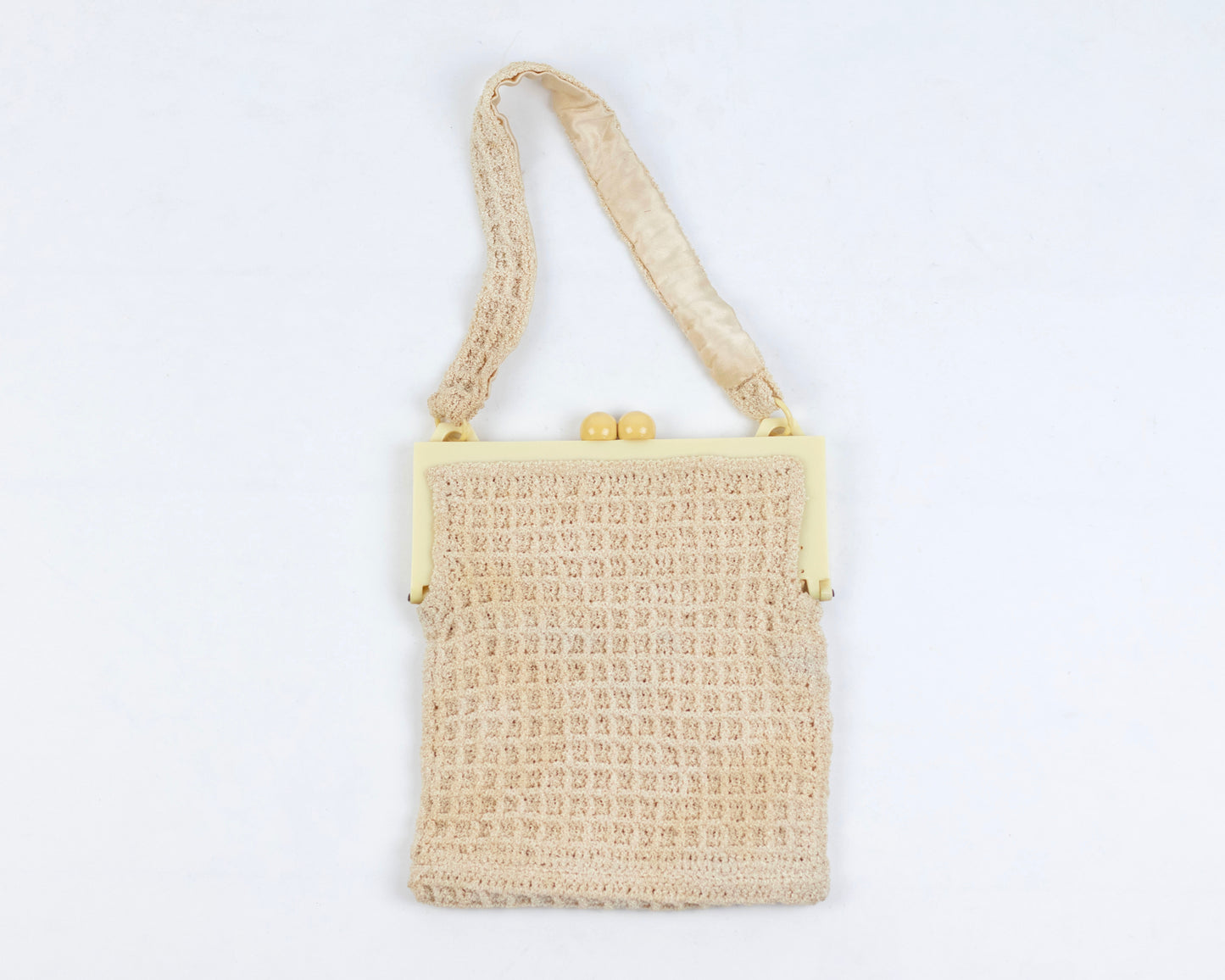 VINTAGE LACE KNIT PURSE WITH LEATHER CARDHOLDER