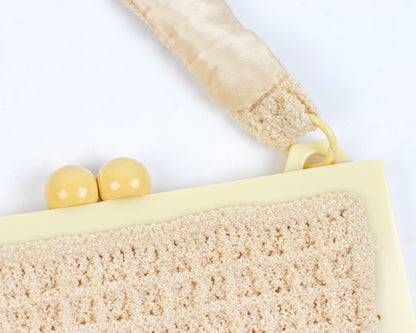 VINTAGE LACE KNIT PURSE WITH LEATHER CARDHOLDER