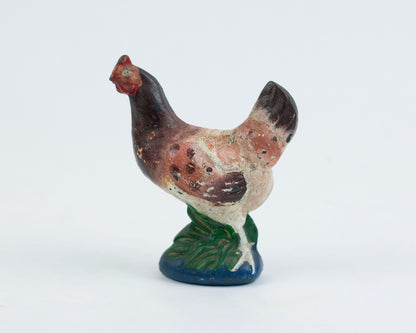 VINTAGE MID-CENTURY CAST IRON CHICKEN COIN BANK