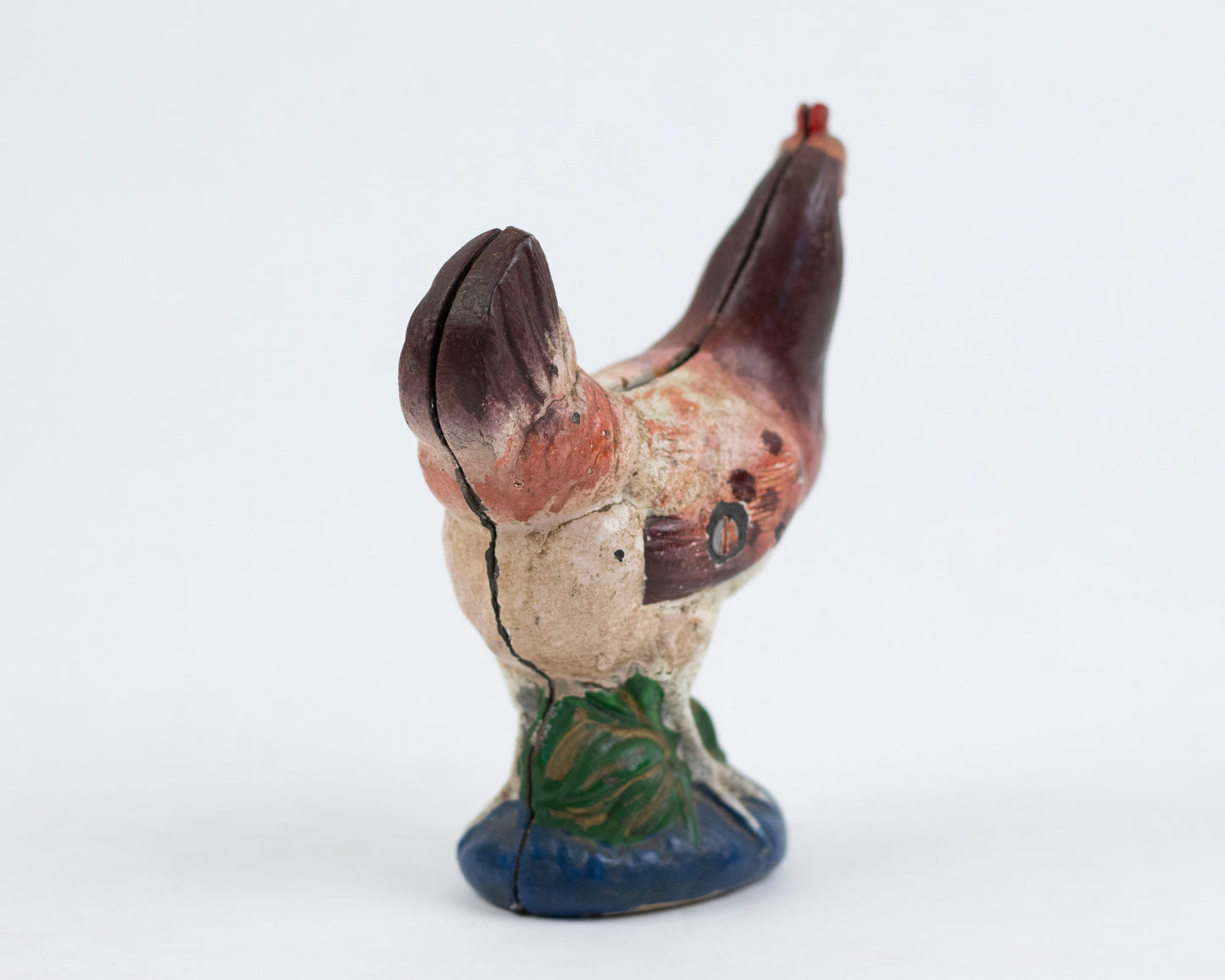 VINTAGE MID-CENTURY CAST IRON CHICKEN COIN BANK