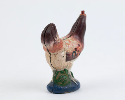 VINTAGE MID-CENTURY CAST IRON CHICKEN COIN BANK