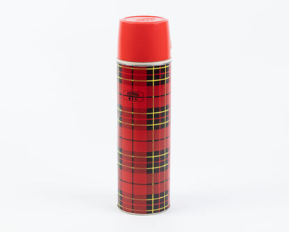 VINTAGE 1970S RED TARTAN THERMOS/KING-SEELEY PICNIC SET - 3 PCS