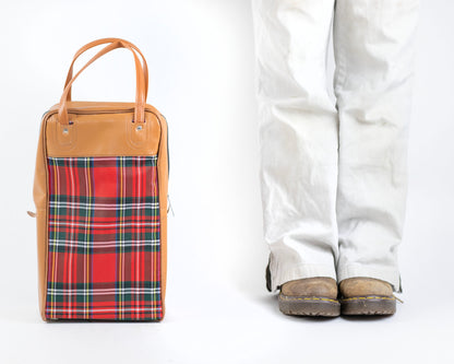 VINTAGE 1970S RED TARTAN THERMOS/KING-SEELEY PICNIC SET - 3 PCS