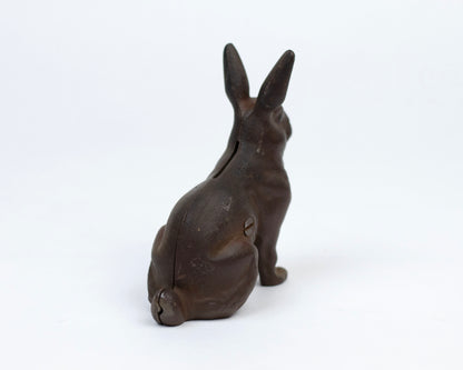 VINTAGE A.C. WILLIAMS CAST IRON RABBIT COIN BANK