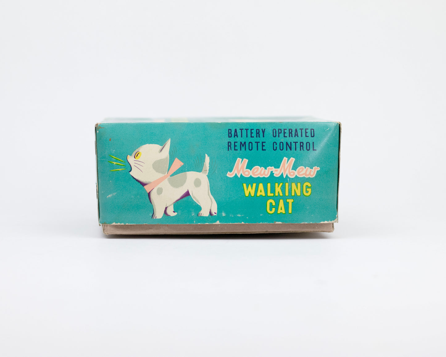 VINTAGE 1950S MEW-MEW WALKING CAT TOY WITH BOX