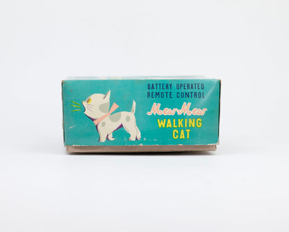 VINTAGE 1950S MEW-MEW WALKING CAT TOY WITH BOX