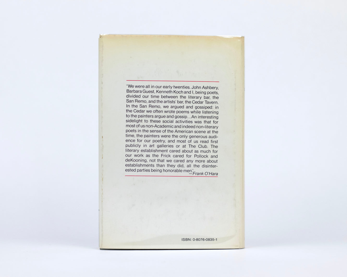 VINTAGE 1977 1ST ED. COPY OF "FRANK O'HARA: A POET AMONG PAINTERS" BY MARJORIE PERLOFF