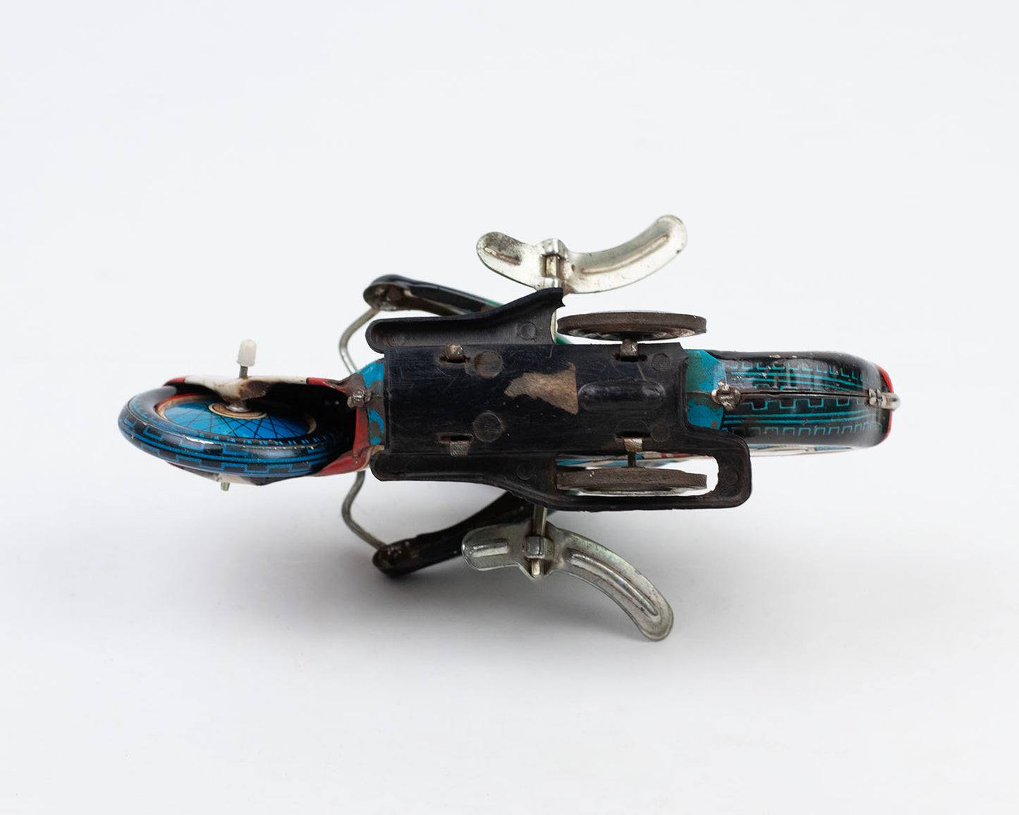 VINTAGE 1960S TIN MOTORCYCLE RACER WIND-UP TOY