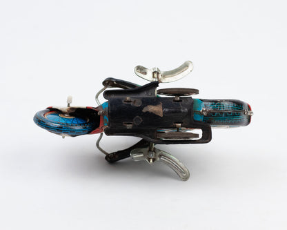 VINTAGE 1960S TIN MOTORCYCLE RACER WIND-UP TOY