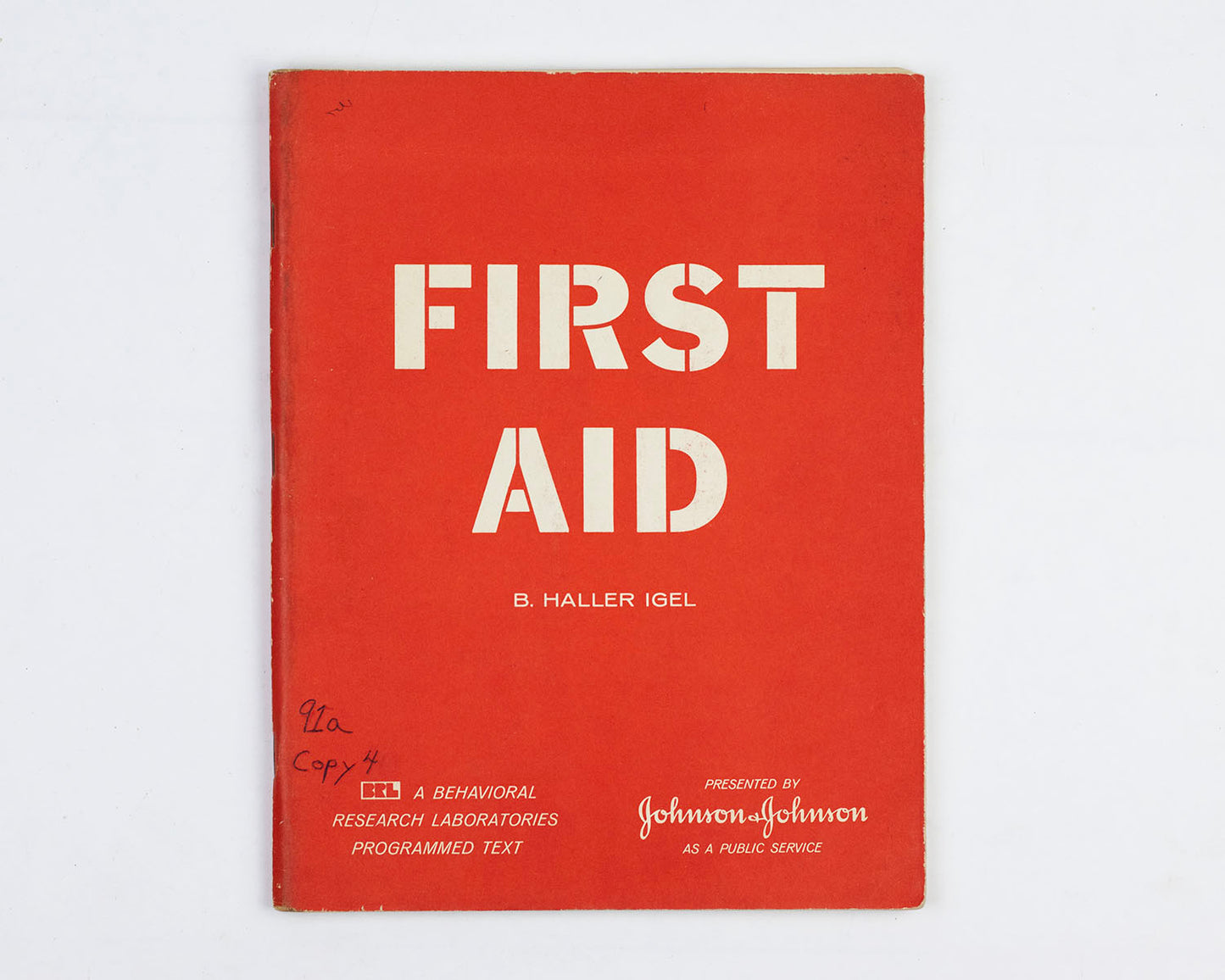 VINTAGE 1956 JOHNSON & JOHNSON FIRST AID GUIDE AND WORKBOOK