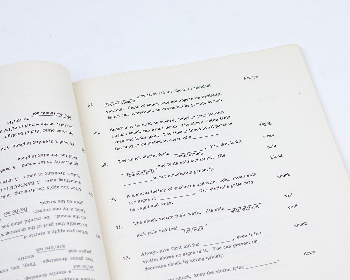 VINTAGE 1956 JOHNSON & JOHNSON FIRST AID GUIDE AND WORKBOOK