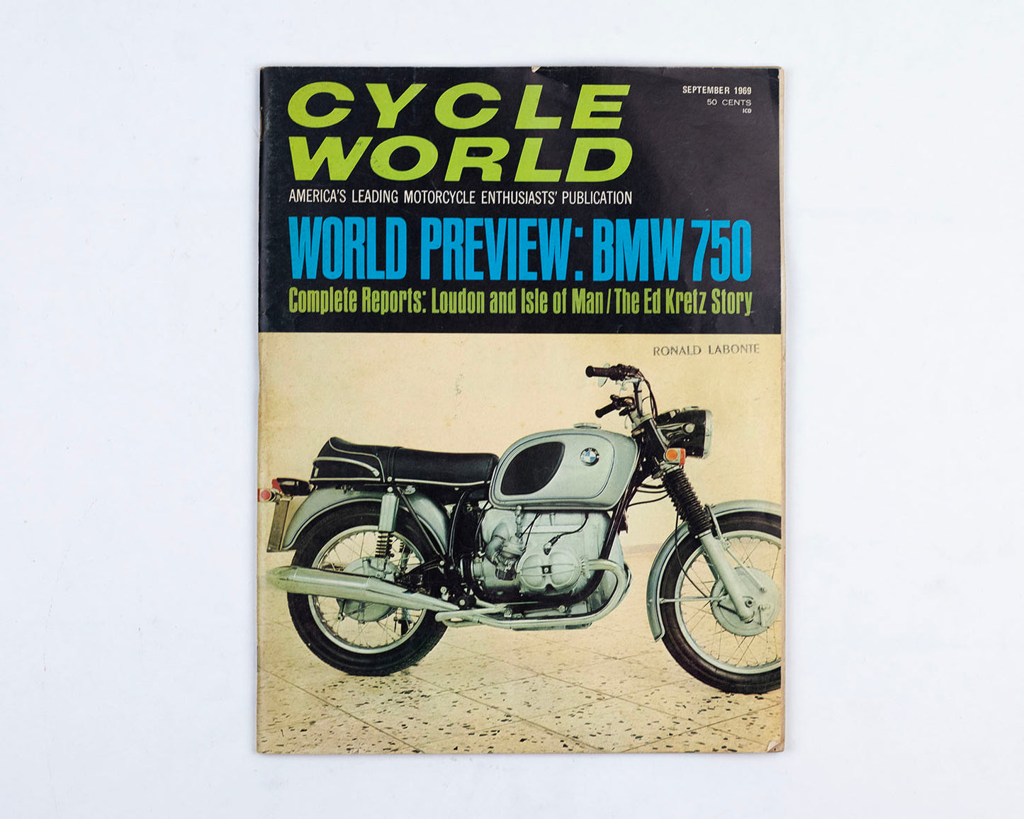 VINTAGE SEPTEMBER 1969 ISSUE OF "CYCLE WORLD" MAGAZINE