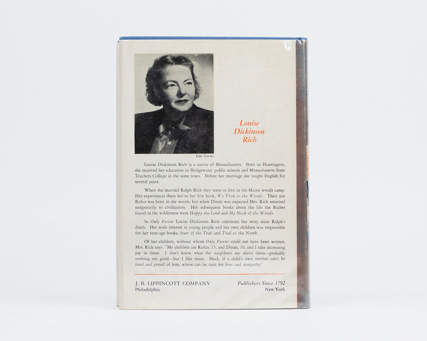 VINTAGE 1953 FIRST ED. COPY OF "ONLY PARENT" BY LOUISE DICKINSON RICH