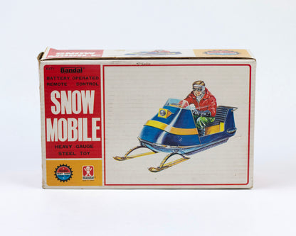 VINTAGE 1970S BANDAI BATTERY-OPERATED SNOWMOBILE TOY WITH BOX