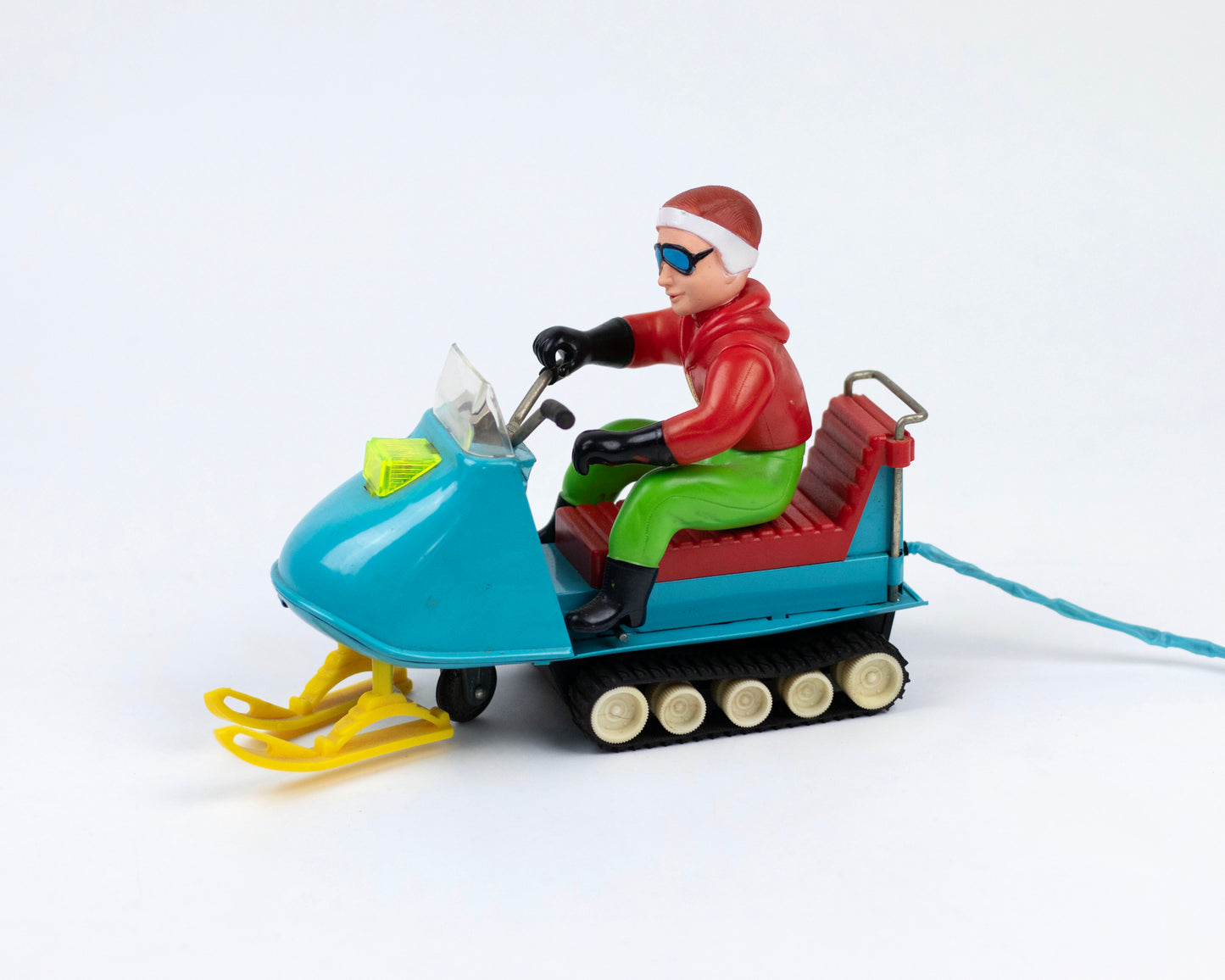 VINTAGE 1970S BANDAI BATTERY-OPERATED SNOWMOBILE TOY WITH BOX