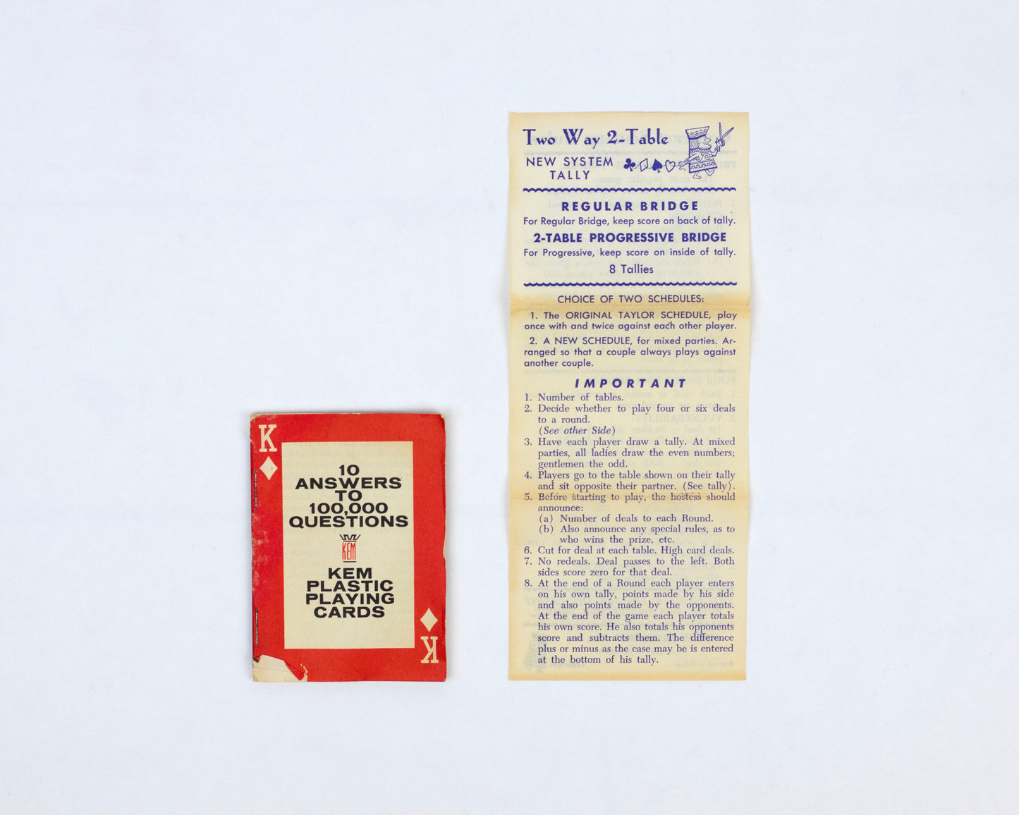 VINTAGE 1947 SET OF TWO KEM PLAYING CARD DECKS WITH CASE