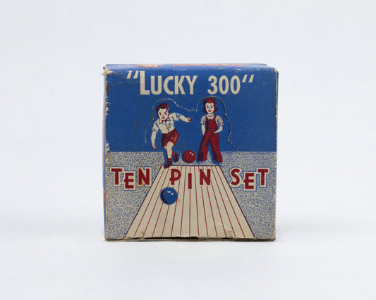 VINTAGE 1930S "LUCKY 300" MINIATURE TEN PIN SET