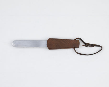 VINTAGE 1950S DANSK 5" TEAK CHEESE BOARD AND KNIFE
