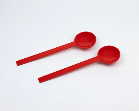 VINTAGE DANSK RED MELAMINE SERVING SPOONS