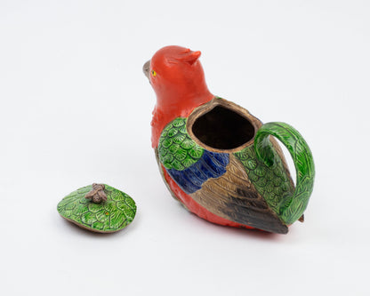 VINTAGE FIGURAL CERAMIC PARROT TEAPOT