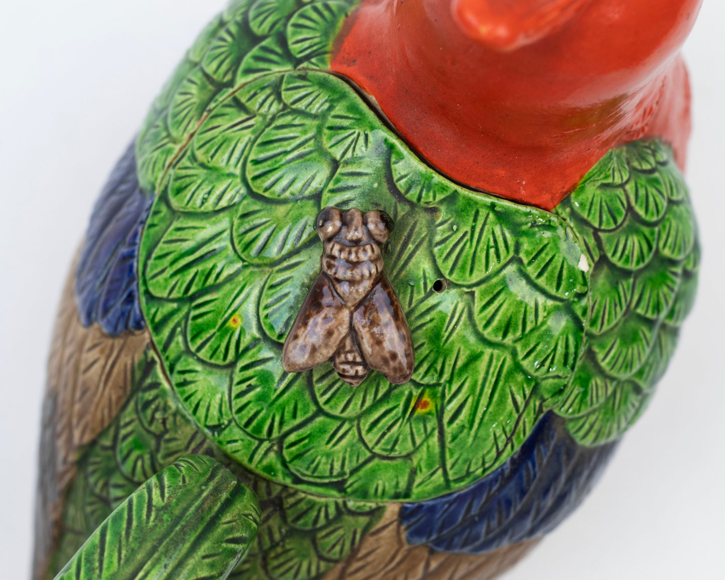 VINTAGE FIGURAL CERAMIC PARROT TEAPOT