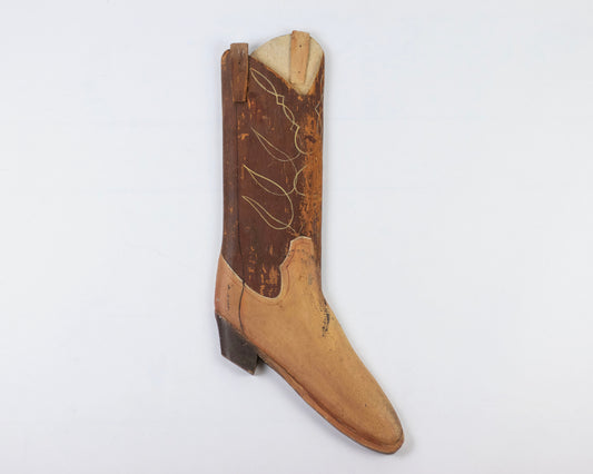 VINTAGE WOODEN COWBOY BOOT WALL DECORATION