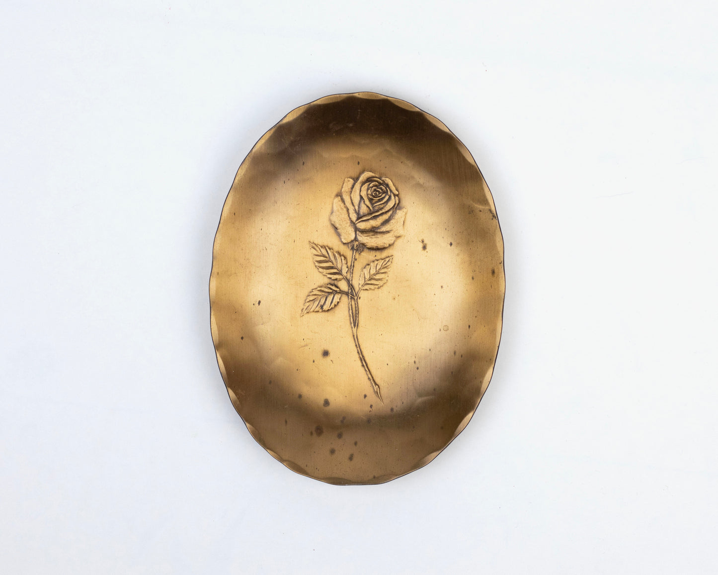 VINTAGE HANDMADE BRONZE TRINKET TRAY