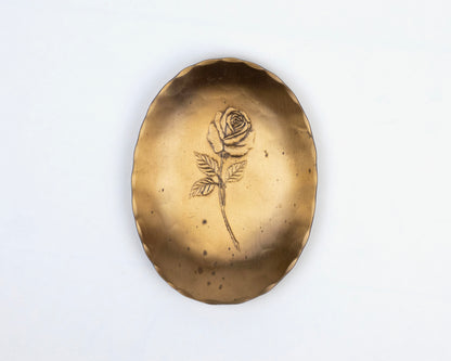 VINTAGE HANDMADE BRONZE TRINKET TRAY