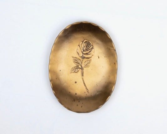 VINTAGE HANDMADE BRONZE TRINKET TRAY