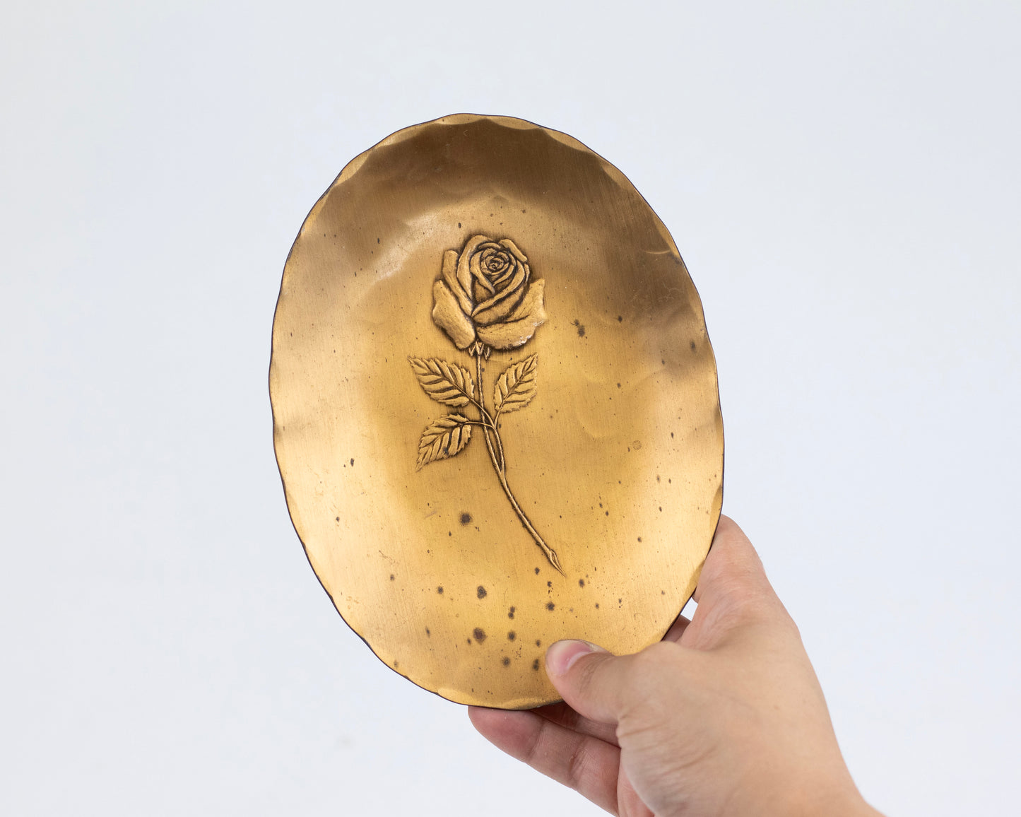 VINTAGE HANDMADE BRONZE TRINKET TRAY