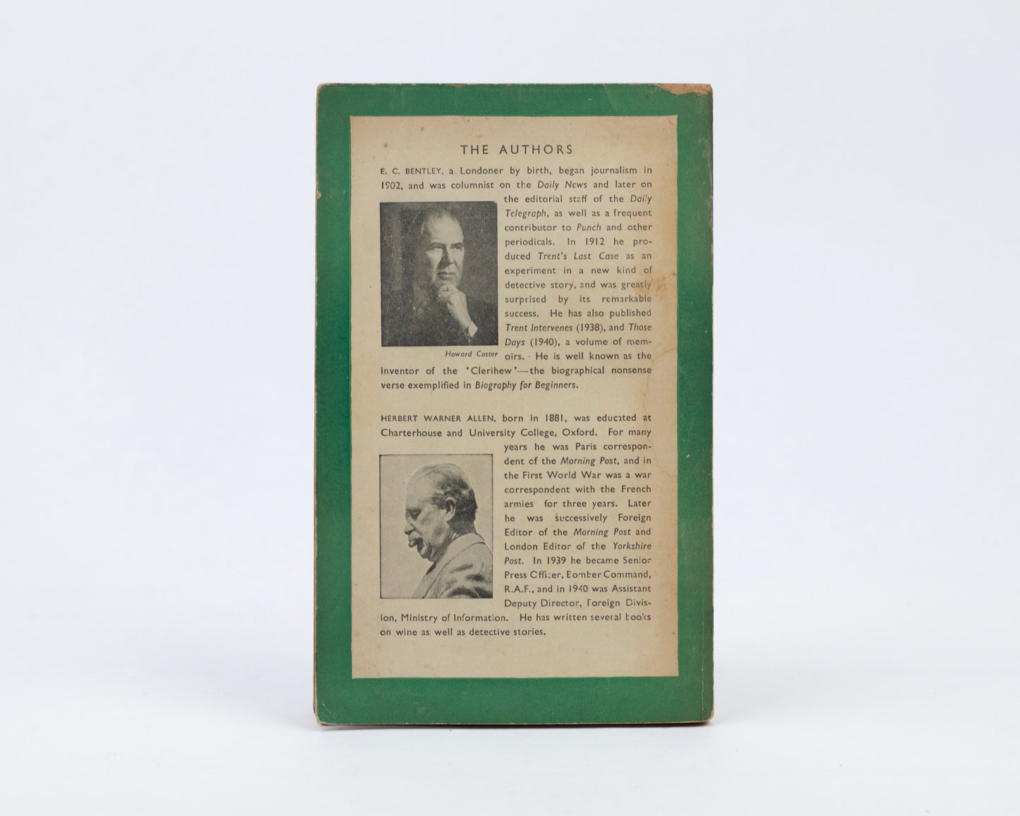VINTAGE 1946 COPY OF "TRENT'S OWN CASE" BY E. C. BENTLEY & H. WARNER ALLEN