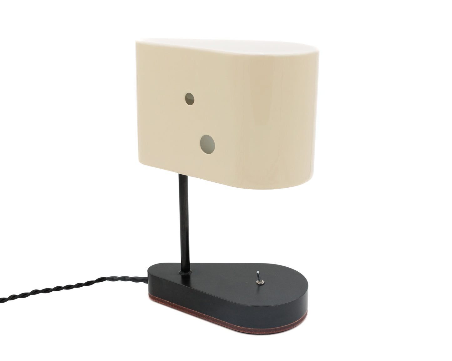 CONCIERGE LAMP - CREAM BRUSH PAINTED BILLET STEEL