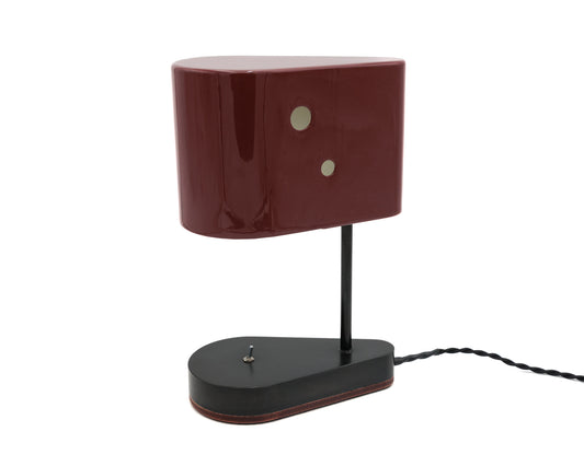 CONCIERGE LAMP - MAROON BRUSH PAINTED BILLET STEEL