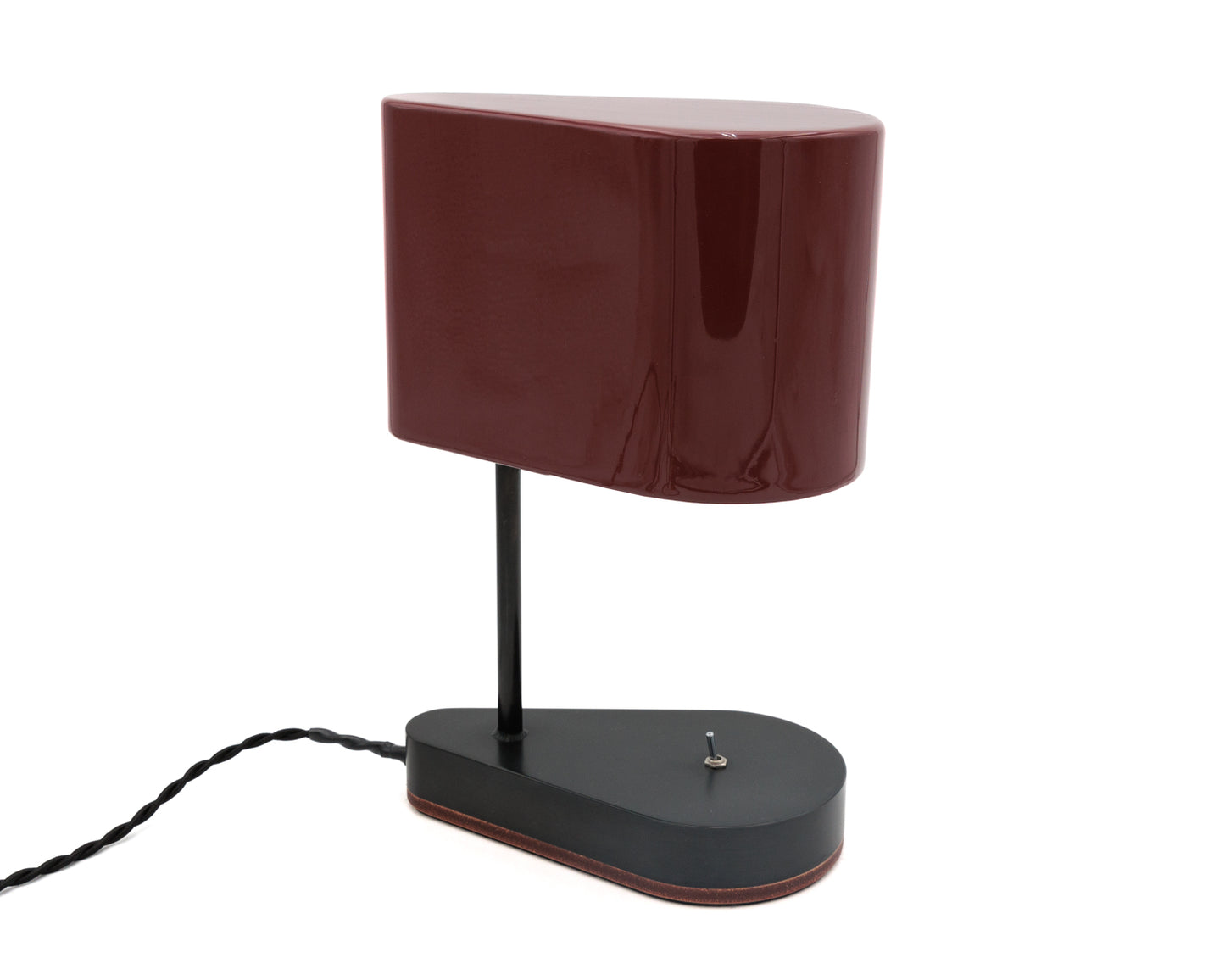 CONCIERGE LAMP - MAROON BRUSH PAINTED BILLET STEEL